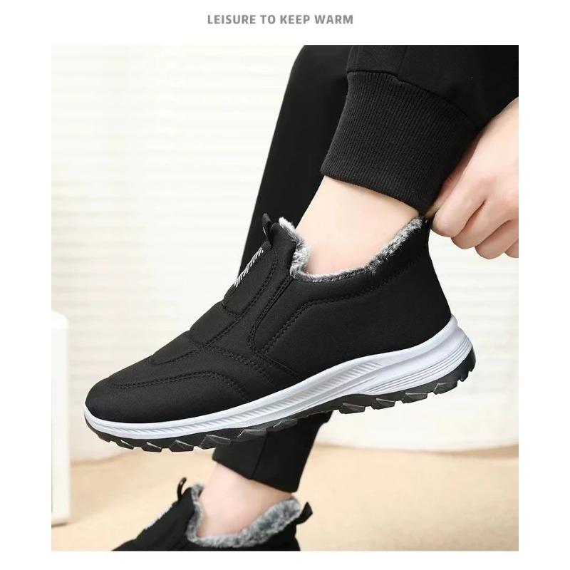 Winter Shoes Mens Snow Boots Thick Fur Non-slip Sneakers Male Cotton Ankle Boots Lightweight Outdoor Hiking Warm Walking Shoes