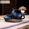 180ml Ancient Yixing Purple Clay Teapots Handmade Pan Pot Raw Ore Azure Mud Kettle With Filter Zisha Tea Set Cha Ornaments Craft