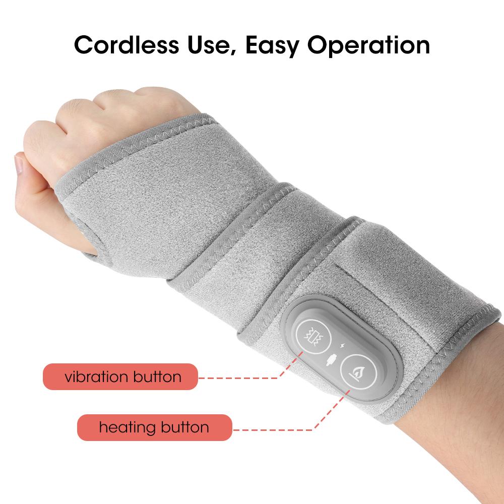 2026 Nieuw Cadeau Elektrische Infrarood Verwarmende Wrap Pols Massager Pad Polsband Bandage met 660 & 850nm Licht 3 Niveaus Vibratie Gewricht Ontspanning