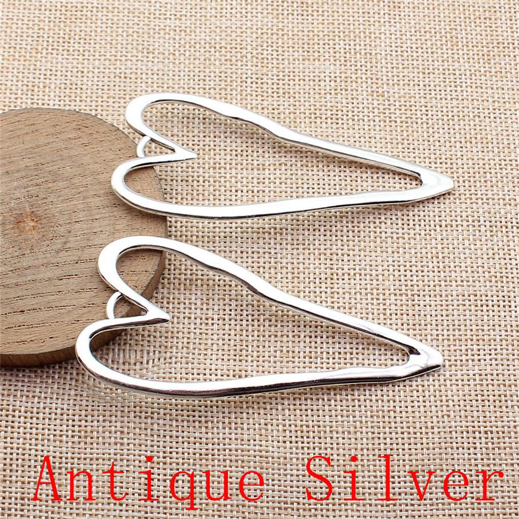 Big Heart Shaped Charms Pendant For Bracelet Necklace Jewelry Making Craft Findings