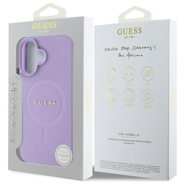 Guess Guhmp16Spsahmcu Iphone 16 6.1     Fioletowy/Purple Hardcase Saffiano Magsafe