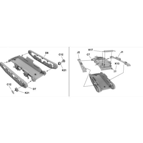 World At War 1/72 British Mark I Cruiser Tank (A9) 2-pounder Gun Plastic Model PW72011
