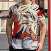 2025 New Fashion Dragon Ball 3D  Summer Short Sleeve O-Neck Goku Vegeta Men's Casual Shirt Boys