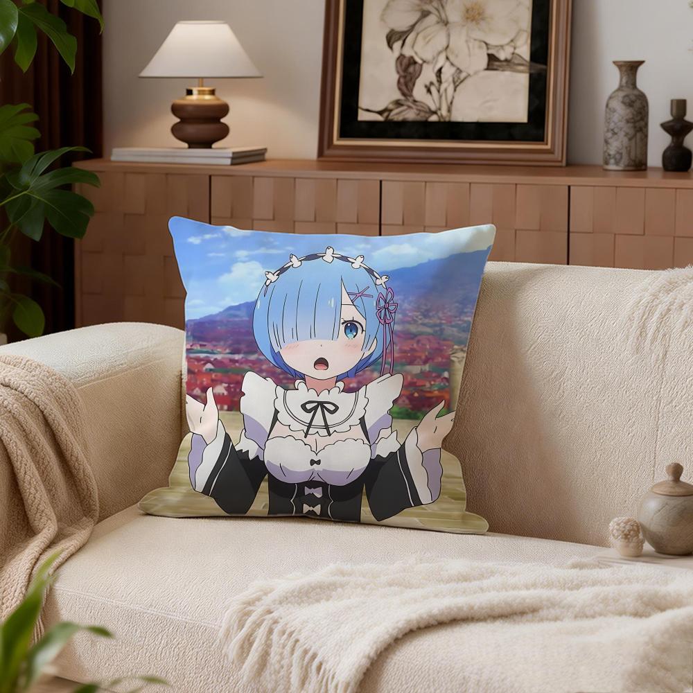 Fantasy ReZERO Cushion Cover Cushion Cover Set 4Pcs 50x50 45x45 40x40 Pillowcase Decorative Sofa Home Decor