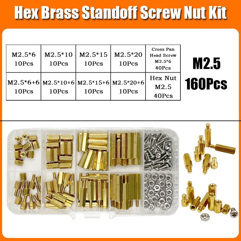 Hex Head Copper Pillar Brass Standoff Spacer Screw Bolt Nut Threaded Pillar Male Female PCB Circuit Board Standoff M2 M2.5 M3 M4