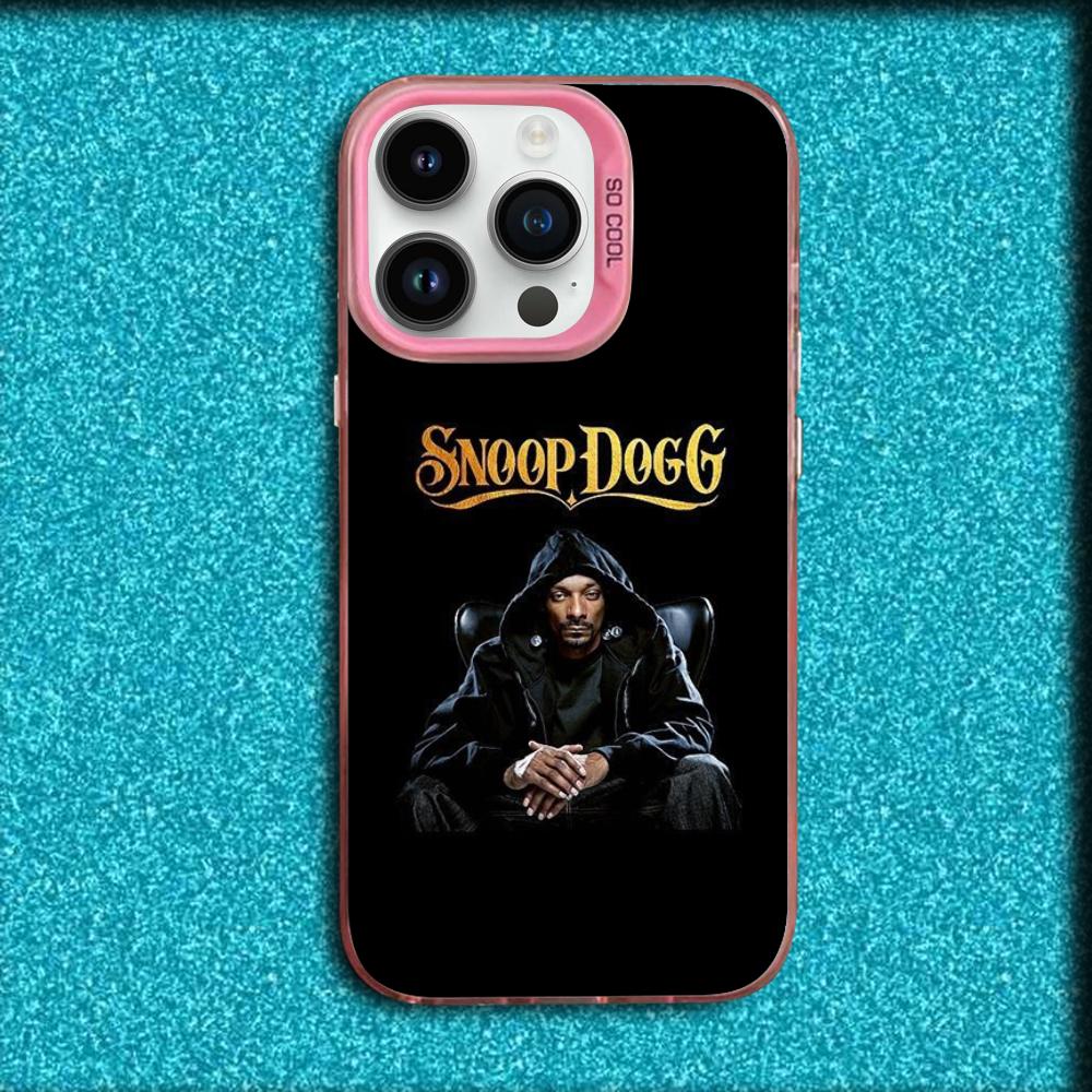 Rapper S-Snoop Dogg Phone Case For iPhone 16,15,14,13,12,11,Mini,Pro,MAX Pink Matte Silicone Cover