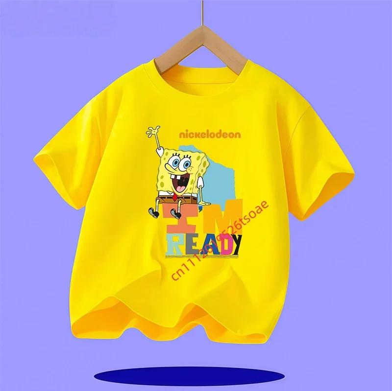 New SpongeBob SquarePants Childrens TShirt Casual Daily Comfortable Breathable for Boys and Girls