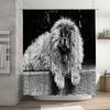 Stylish Black White Dog Print Shower Curtain for Bathroom Decor Waterproof Durable Home Accessories