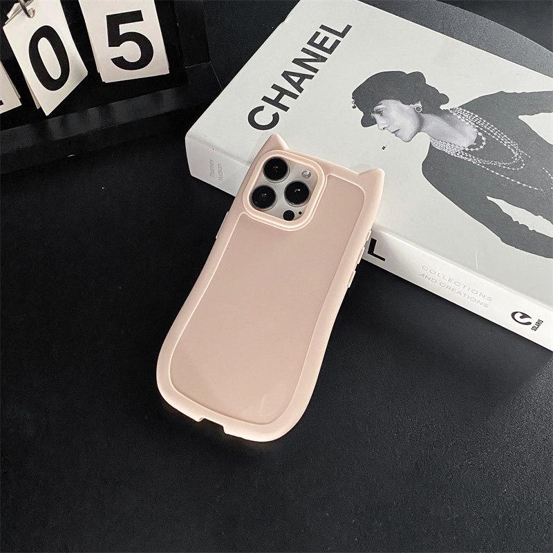 Cartoon Cat Ears TPU Soft Silicone Case for iPhone 15 Pro Max 14 Plus 13 12 11 Pro All-inclusive Fall Protection Cover