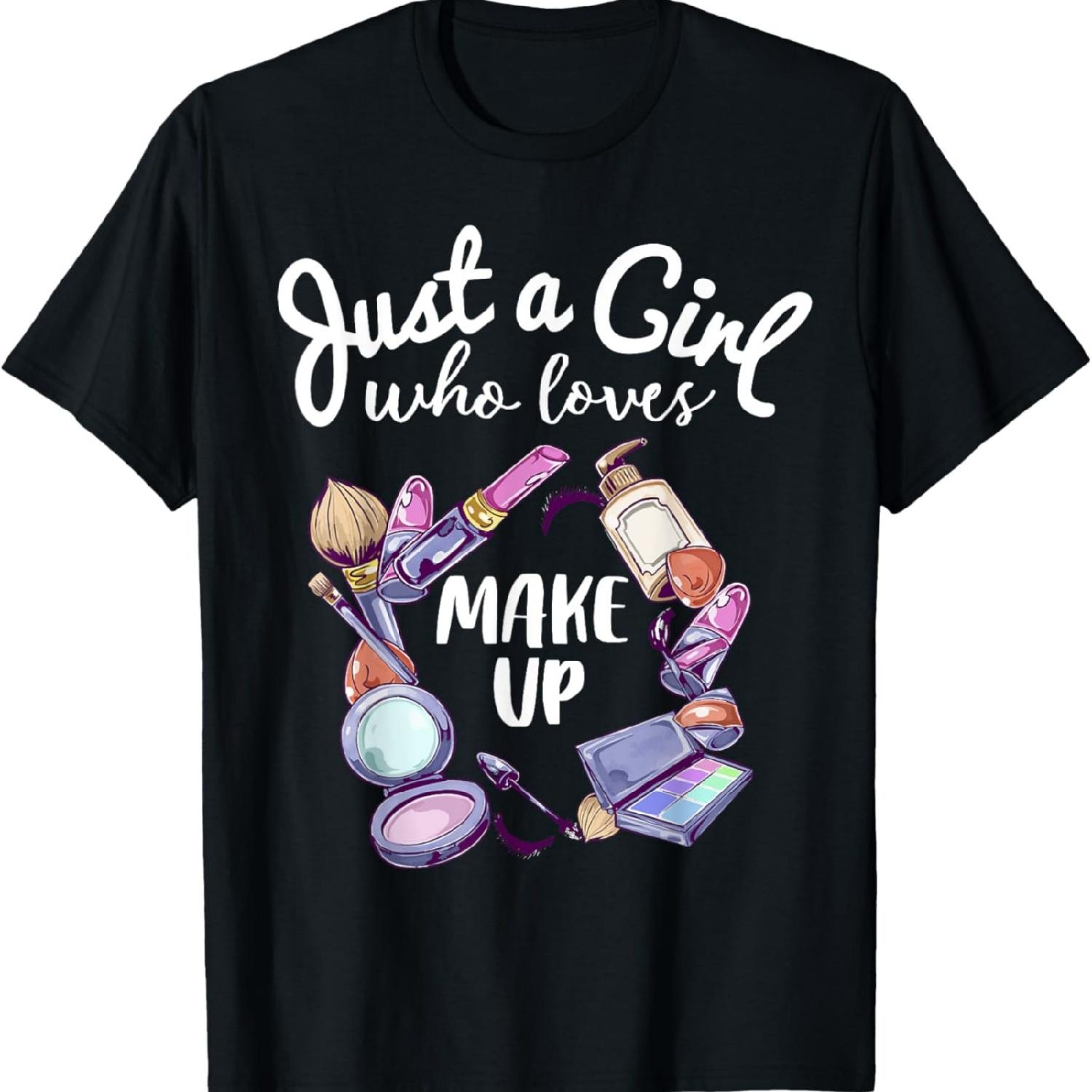 Просто девушка, которая любит макияж, футболка, смешной подарок для визажиста, футболка S