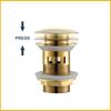 Wash Basin Pop-Up Drain Button Sink Stopper Drainer Siphon Waste Stopper Waste Pipe Drain Brushed Gold Bathroom Accessories