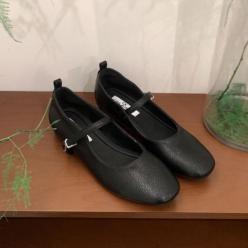 Fashion Fashion Round Toe Female Buckle Strap Ladies Mary Janes Shoes Shallow Women Flats Shoes With Height Increasing Footwear