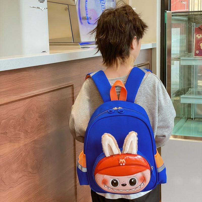 Adorable Cartoon Backpack For Kids With Breathable Material And Lightweight Design In Purple Pink And Blue