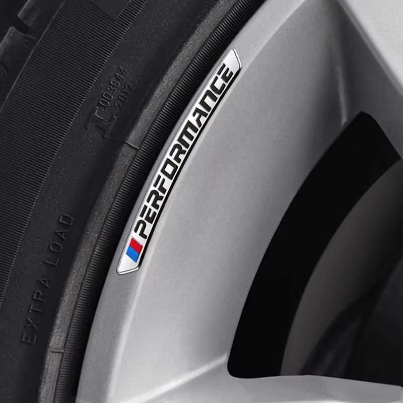 4pcs Car Wheel Hub Stickers Auto Tire Rim Decorative Accessories For BMW 1 3 5 7 Series M Performance M M3 M5 X1 X2 X3 X4 X5 TKJLP1