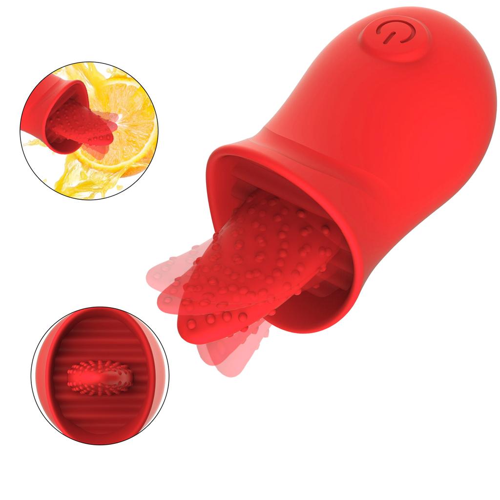Rose-Tongue Licking Vibrator For Women Dildo G Spot Vibrators Clitoral Nipple Licker Stimulation Adult Anal Sex Toy For Couples