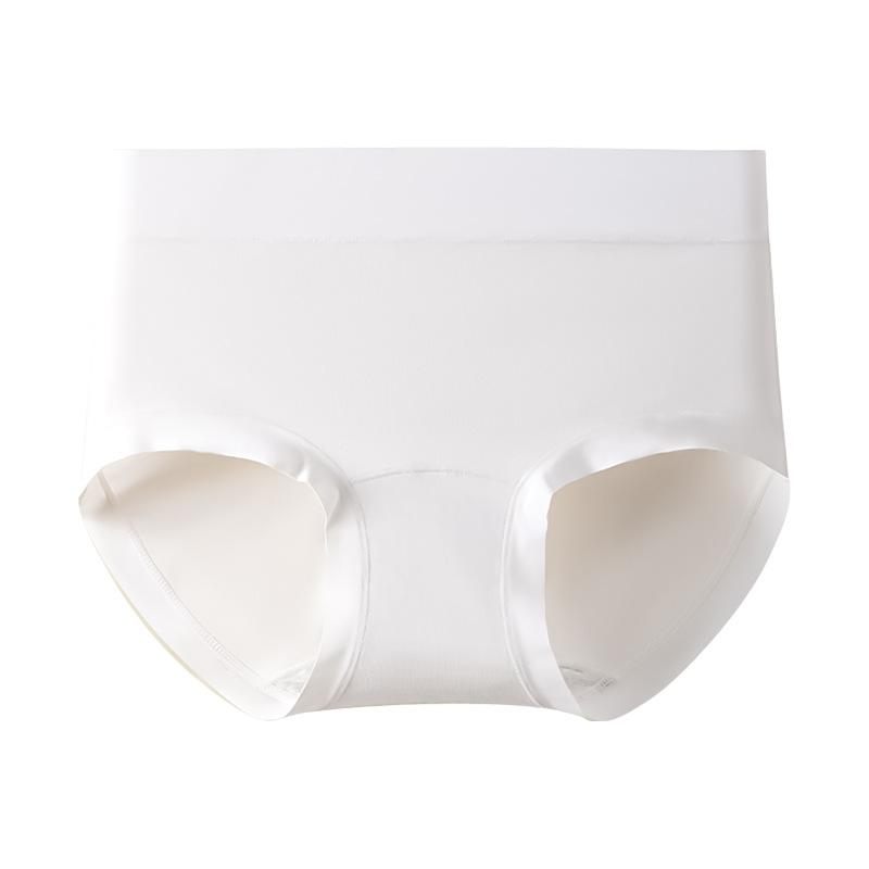 Women High Waist Pure Cotton Antibacterial Crotch Plus Size Solid Triangle Panties