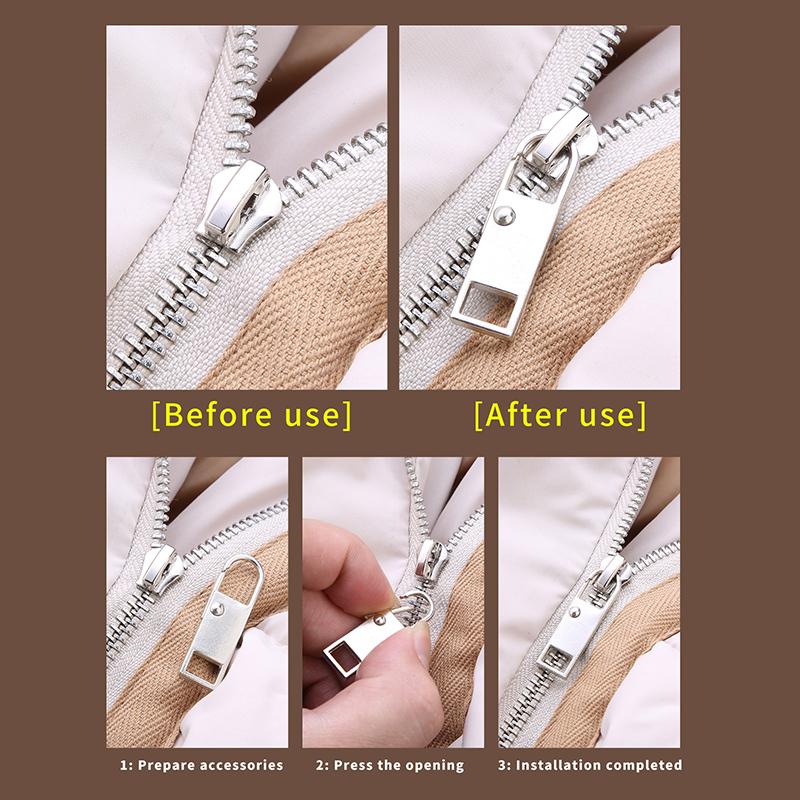 4pcs Removable Zip Puller, Jeans Backpack Jacket Clothes Shoes Boots Replacement Zip Accessories, Sewing Tools