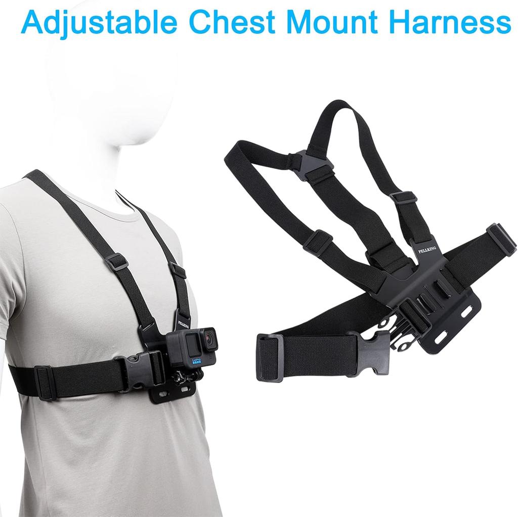 Chest Strap Mount Belt for Gopro Hero 12 11 9 8 7 6 5+ 4 Xiaomi Yi 4K Action Camera Chest Harness for Insta360 Sport Accessories