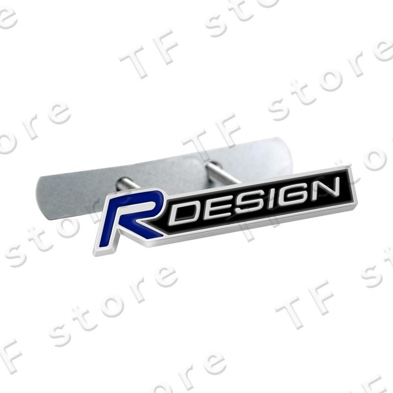 R Design Logo Car Front Grille Emblem Sticker For Volvo XC60 XC40 XC90 S40 S60 C30 V60 Car Side Fender Rear Trunk Badge Decor