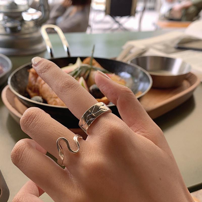 Unique Sterling 925 Silver Irregular Line Ring For Women Perfect For Special Occasions