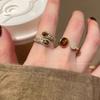 Maillard Tiger's Eye Stone Zircon Ring Girls 2025 New Light Luxury High-end Index Finger Ring Fashion Personality Ring