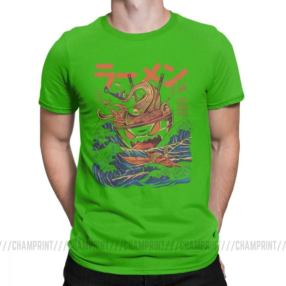 The Great Ramen Off Kanagawa Noodle Ship T Shirts Men Japanese Harajuku Clothing Hip Hop