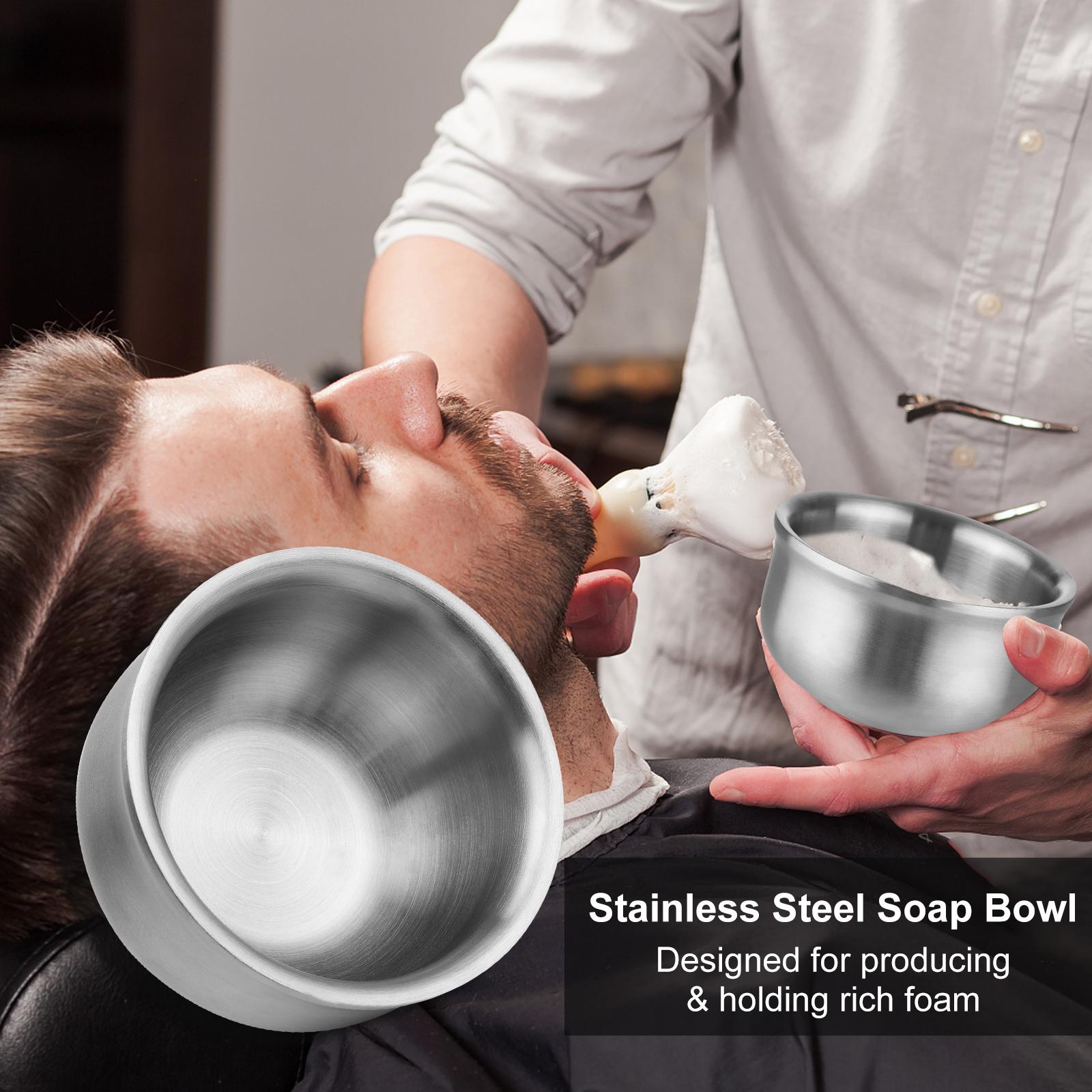 

Stainless Steel Soap Cup Bowl Shaving Mug Bowl Barber Beard Shave Cup for Men Facial Hair Cleansing Shaving Tool
