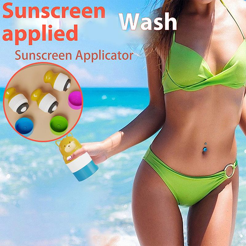 Bear Animal Shape Sunscreen Roller Applicator Refillable Stitching Isolation Lotion Cream Bottles Sunscreen Lotion Applicator