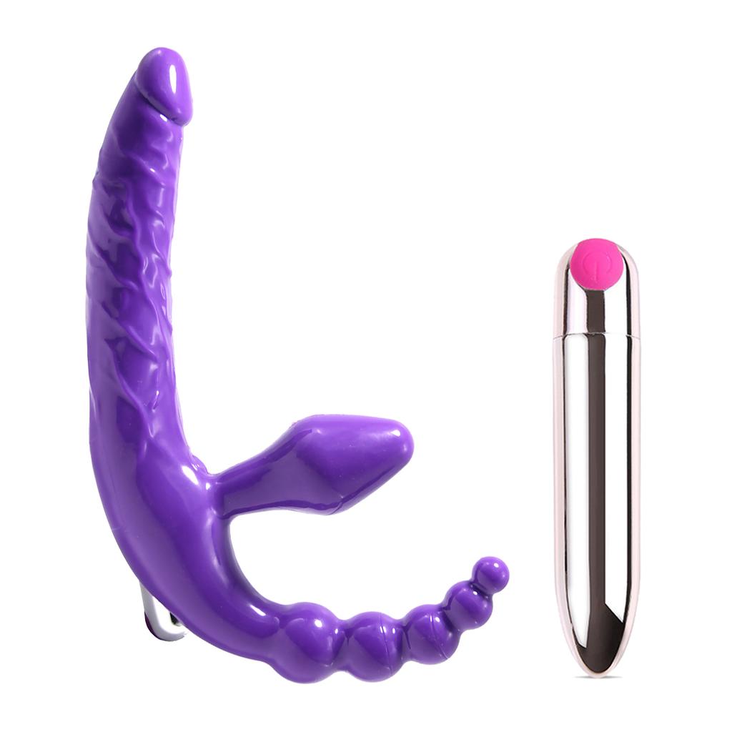Double Penetration strapon dildo vibrator for couples Vibrating Faloimitator Anal Beads Butt Plug Sex Toys For Adults Woman