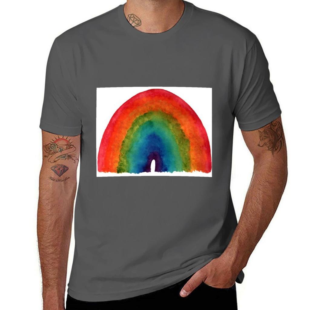 Rainbow TShirt Work Daily Short Sleeve Top TShirt