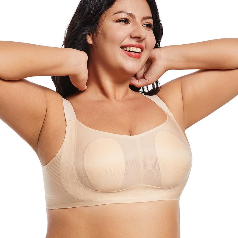 Ultratenké bezešvé spodní prádlo s králičími oušky pro ženy s velkými prsy, malými prsy a maskovací podprsenka proti povislým prsům