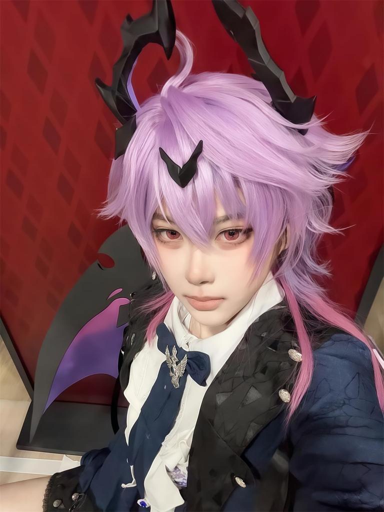 NOKIJP Durin Wig Genshin Impact Cosplay Heat-Resistant Wig Silky Smooth Easy To Style Genshin Impact Durin Dragonoid