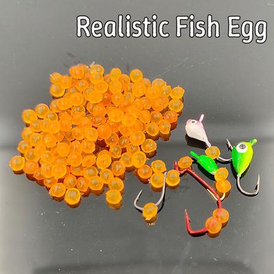 Soft Realistic Salmon Fish Eggs Bait, 4mm Lure for Ice & Fly Fishing, Lifelike Fish Roe Lure for Trout, Salmon, Steelhead In Freshwater