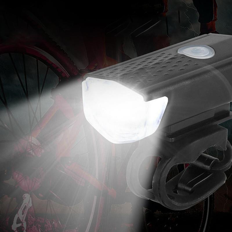 USB Rechargeable Bike Light Set Practical Bicycle-Front Headlight-and Back Taillight Easy to Install Cycling Accessories