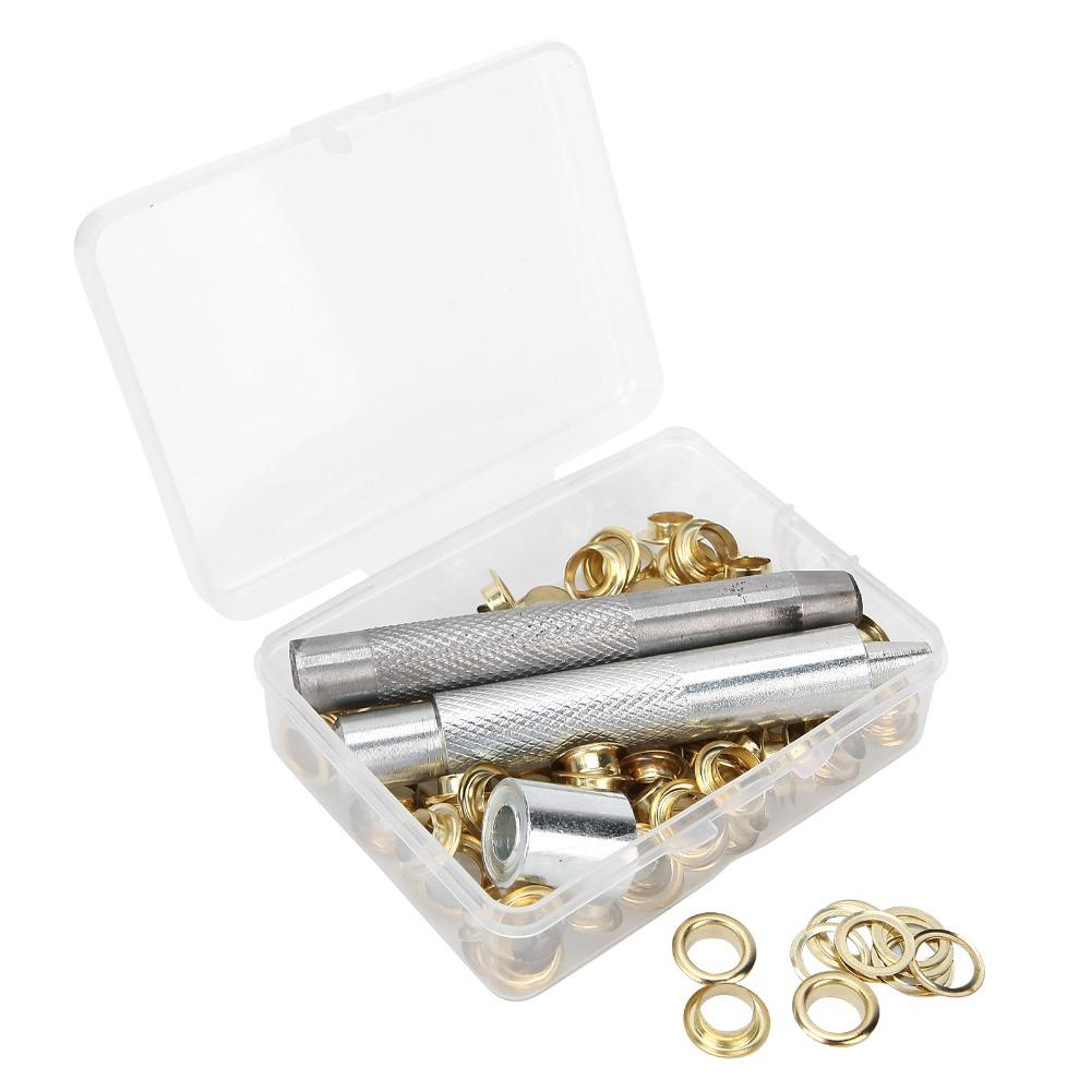 100pcs Clothing Grommets Grommet Eyelet Kit Plastic Storage Box Hole Punch Tool For DIY Projects