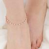 Shiny 92.5 Silver Cut Sparkling Rose Gold Chain Silver Anklet