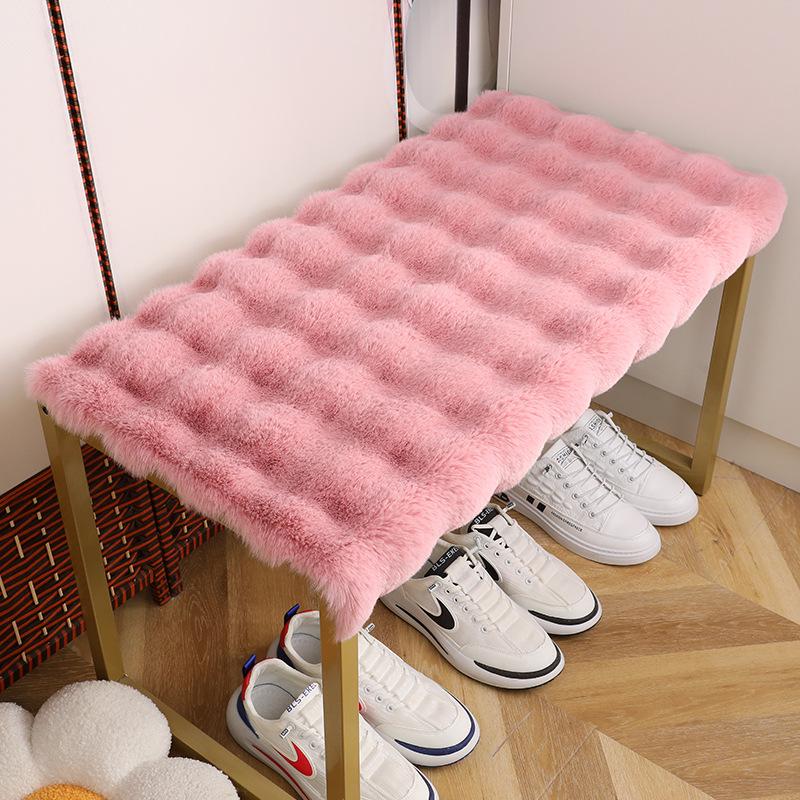 

Bubble Fleece Non-Slip Shoe Bench Cushion - Thick Plush Seat Mat for Entryway or Hallway. Custom [Contact Customer Service]