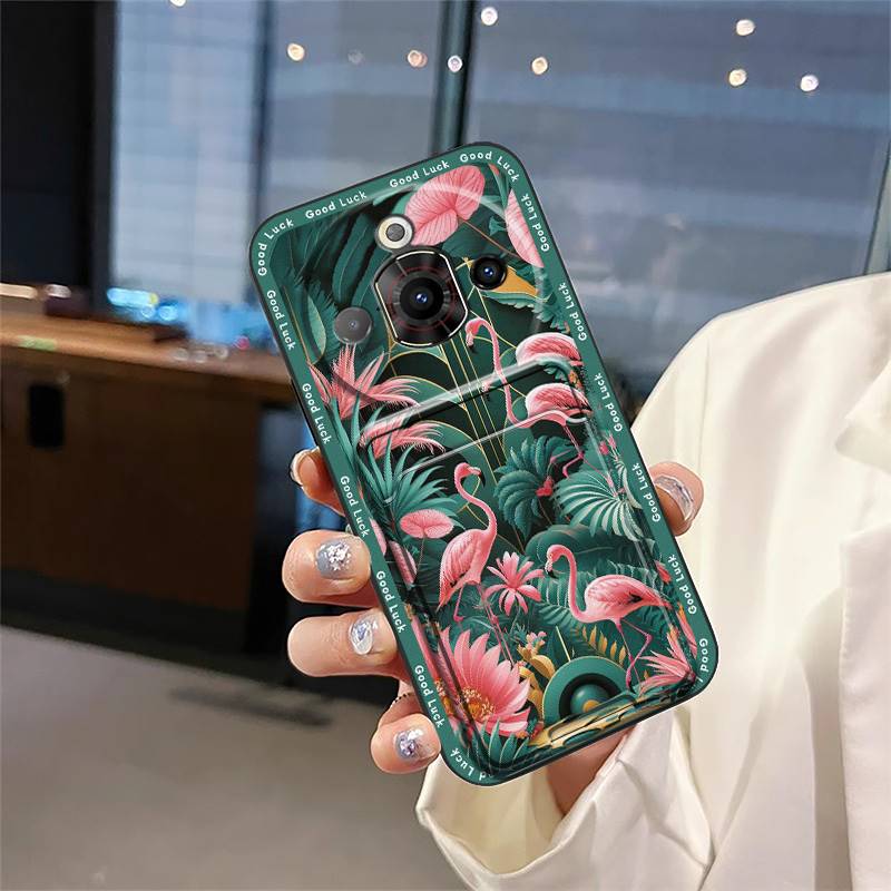 Waterproof Back Cover Phone Case For ZTE Nubia Focus Pro 5G Card slot Graffiti Silicone Dirt-resistant TPU Anti-knock