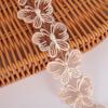 3,2x3,8cm Perlenbesetzter Organza-Spitzen-Schmetterlings-Besatz für DIY-Hochzeitskleider & Vorhänge