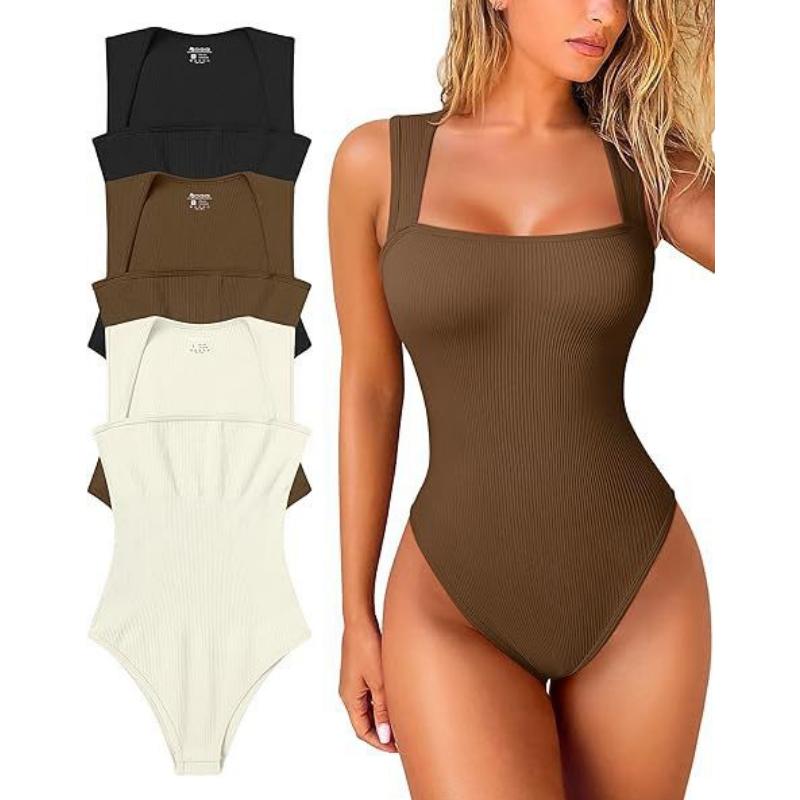 2025 Sexy U-Neck Slimming Tank Bodysuit for Women-Sleeveless Bodycon Jumpsuit, Stretchy Tight Vest Top with Snap Closure,Viral Figure Hugging Outfit