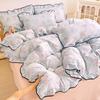 Korean Princess Cloud-like Crinkled Gauze Lace Cotton Bedding Set