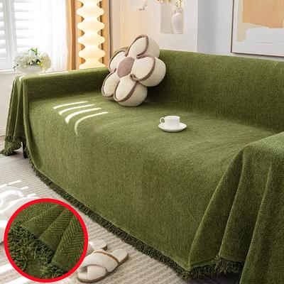 Capa de Sofá em Chenille Estilo Creme Toalha de Sofá Universal Quatro Estações Anti-Arranhão de Gato Manta de Sofá Lavável Protetor de Almofada de Sofá