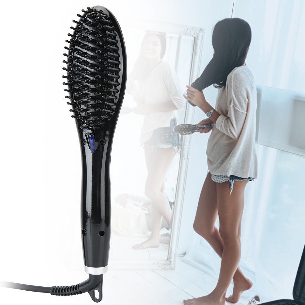 Hair Straightener Comb Ceramic Anion Temperature Control Hair Straightener Brush