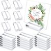 Blulu 20 Pieces Acrylic Place Card Holders 2 Inch Clear Stands Base with 3 Mm Card Slot Numbers Display Table Sign for Wedding Exhibition Office Cafe