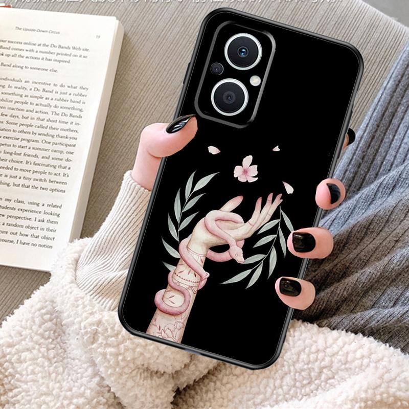 Hand Snake Flower Case For OPPO Reno 12 F 13 13F 11F 8T 7 8 10 Pro OPPO Find X8 Pro X6 X3 X5 Lite Cover Fundas