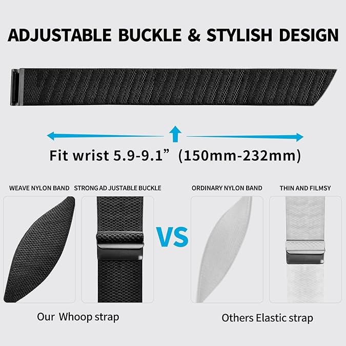 High Quality Whoop 4.0 Fitness Trackers Bracelets Breathable Nylon Heart Rate Monitoring Strap Stretch Band for Health Care