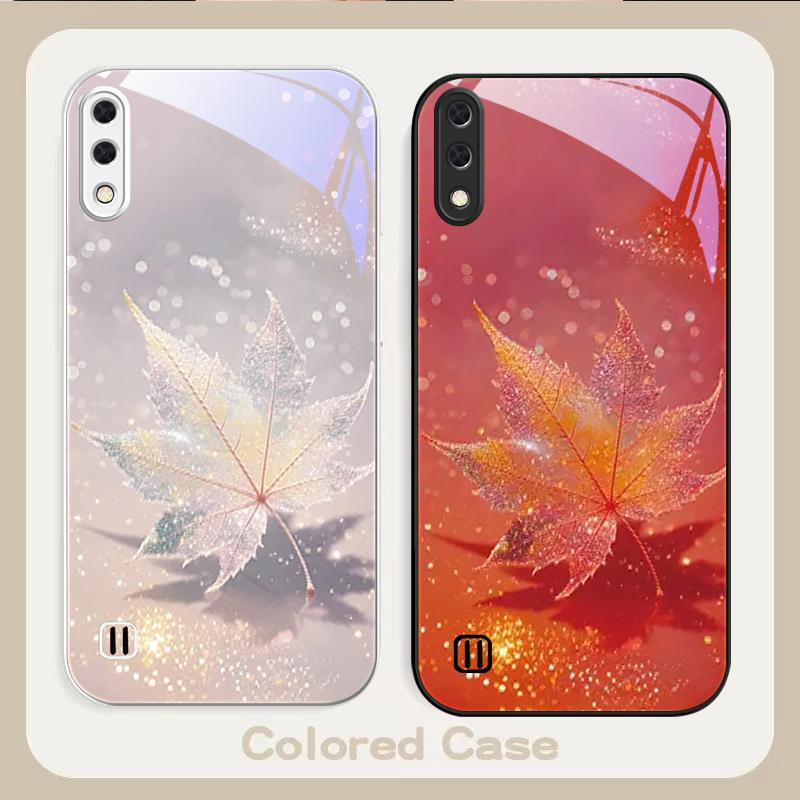 Green Maple Leaf Texture For Samsung A01 A02 03 Core 04 05 06 10 12 13 14 5G 15 16 M02 12 Note 8 9 10 20 glass Ultra phone case
