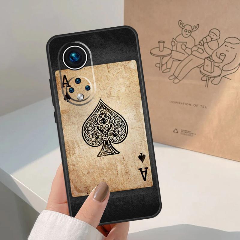 Ace of Spades Poker For Honor Magic 8 5 6 7 Pro Case For Honor 400 200 Lite 50 70 90 X8c X8b X9a X9b X9c X9d Win