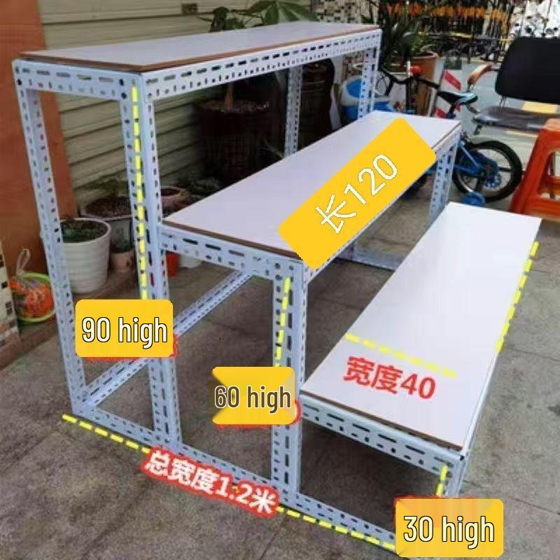 Three-Tier Trapezoidal Display Rack for Supermarket or Flower Stall