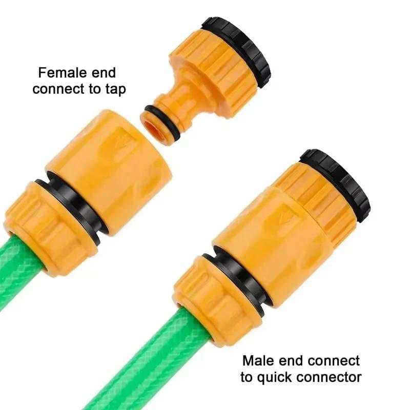 6 Pcs Garden Quick Hose Connector 1/2” End Double Male Hose Coupling Joint Adapter Extender Set For Hose Pipe Tube